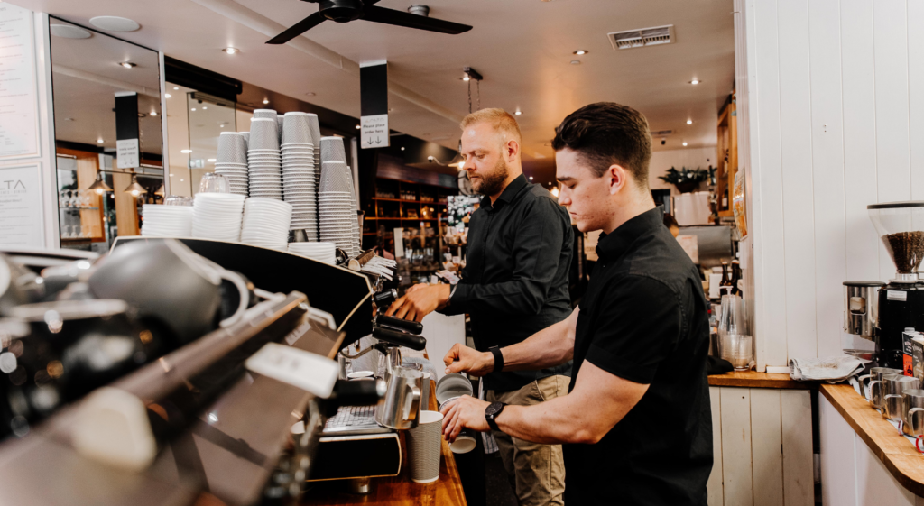 two baristas at alta cafe in brisbane